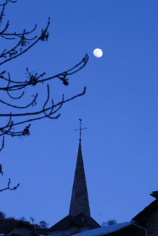 moon over the church